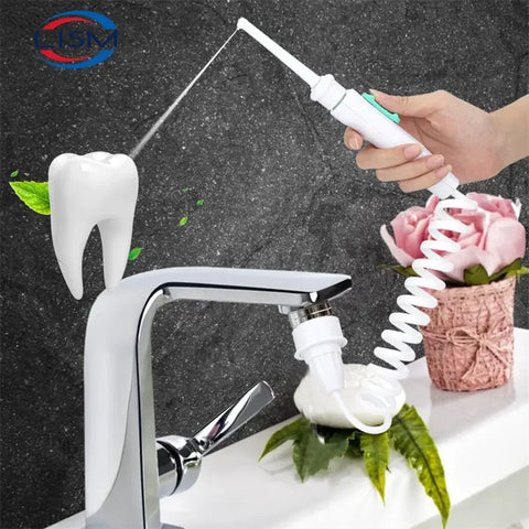 Home Faucet-Attached 360° Rotating Dental Water Flosser & Oral Irrigator Set