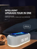 Smart 4 in 1 Wireless 15W Fast Charger Dock with LED Alarm Clock & Thermometer