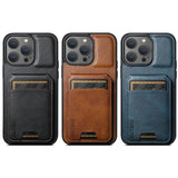 Magnetic 3in1 Leather Wallet with Built-In Kickstand iPhone Case