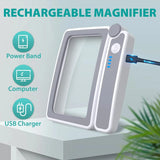 Rechargeable HD x4 Folding Elderly Reading Magnifier with LED Lights