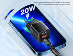 Essager 20W GaN Technology Dual Port (USB+Type-C) QC 3.0 Fast Charger