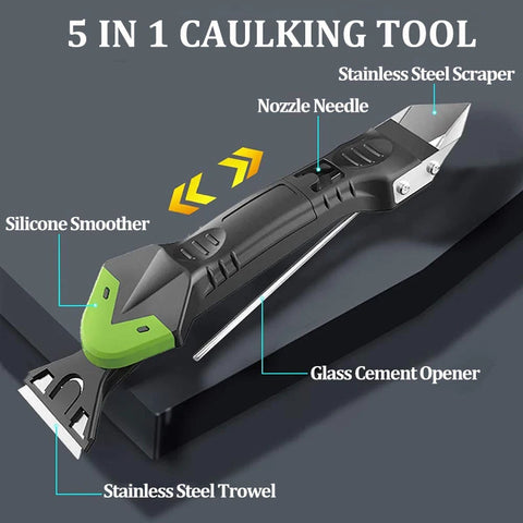 Versatile 5 in 1 Sealants Scraper Remover & Caulk Finisher Tool