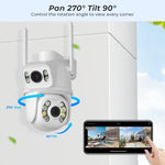 PTZ 4K HD Dual Lens/ Dual Screen Wifi Ai Smart Camera