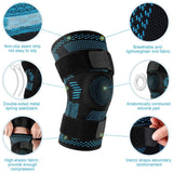 Knee Support Compression Gel Sleeve with Side Stabilizers & Velcro Straps