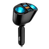 Quick Charge Multiple-Port 5 in 1 Car Charger with Digital Display