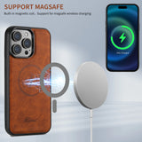 Magnetic Magsafe Charging Leather iPhone Case with Detachable Pocket