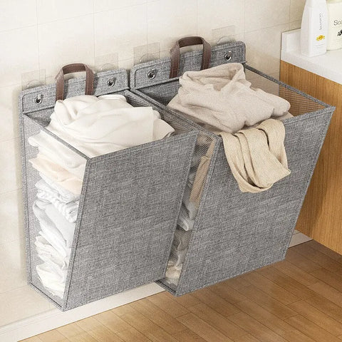 Multifunctional Foldable Punch Free Wall Hanging Laundry Hamper