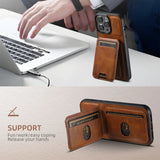 Magnetic 3in1 Leather Wallet with Built-In Kickstand iPhone Case