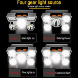 Powerful Five Lamp Design Rechargeable Headlamp