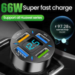 Super Fast 66W USB Car Charger with PD Quick Charge Port