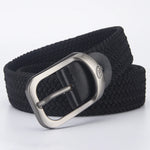 Casual Woven Elastic Lightweight Metal Buckle Belt