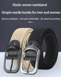 Casual Woven Elastic Lightweight Metal Buckle Belt