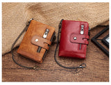 Genuine Leather Vintage RFID Blocking  Men Wallet With Chain