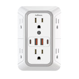 US Plug 10 in 1 Multi-Wall Socket & USB+Type C Fast Charging Station