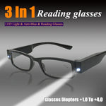 BrightView LED Illuminated Durable & Flexible Unisex Reading Glasses