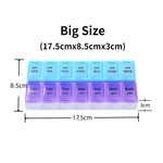 All-in-One Weekly 14 Grids Double-Row Pill Organizer Cases (2 pcs set)