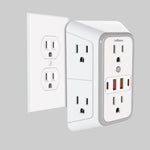 US Plug 10 in 1 Multi-Wall Socket & USB+Type C Fast Charging Station