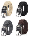 Casual Woven Elastic Lightweight Metal Buckle Belt