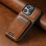 Magnetic 3in1 Leather Wallet with Built-In Kickstand iPhone Case