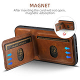 Magnetic 3in1 Leather Wallet with Built-In Kickstand iPhone Case