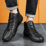 Slip-On Flexible Waterproof Ankle Boots with Elastic Laces and Band