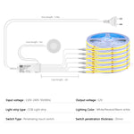 Single Power Supply Closet Dimmable Touch Sensor COB LED Strips