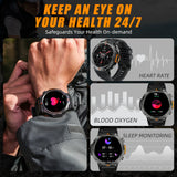 Full-Touch Screen Bluetooth Smartwatch with Health Monitoring & Built-In Flashlight (Android+IOS)