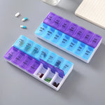 All-in-One Weekly 14 Grids Double-Row Pill Organizer Cases (2 pcs set)