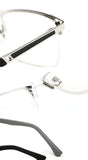 Anti-UV & Blue-Light Flexible Metal Half-Frame Reading Glasses