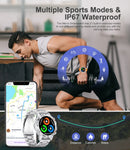 Military-Grade Durability Shockproof & Impact-Resistant Bluetooth Health Monitoring Smartwatch (Android+IOS)