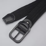 Casual Woven Elastic Lightweight Metal Buckle Belt