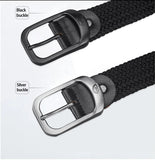 Casual Woven Elastic Lightweight Metal Buckle Belt