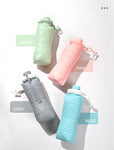 Folding 600ml Temperature-Resistant Silicone Water Bottle