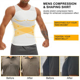 Slimming Firm Tummy Control Compression Undershirt Shapewear for Men