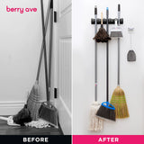 Multi-Functional Wall Mounted Mop Holder for 3/4/5 Brooms