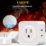 Non-Blocking Design US Plug 5 Way Multi Outlet Extender (2pc set)