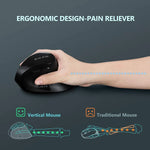 Vertical Ergonomic Wireless Rechargeable 9 Buttons Mouse