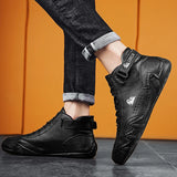 Slip-On Flexible Waterproof Ankle Boots with Elastic Laces and Band