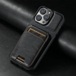 Magnetic 3in1 Leather Wallet with Built-In Kickstand iPhone Case