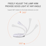 Portable Rechargeable 360° Wide Illumination Clip-On LED Reading Lamp