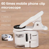 Universal Mobile Phone Clip 60X Magnifying Microscope with LED & UV Light