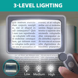 Rechargeable HD x4 Folding Elderly Reading Magnifier with LED Lights