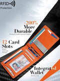 Minimalist RFID Blocking Multi-Functional Ultra-Thin 12-Card Wallet
