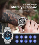 Military-Grade Durability Shockproof & Impact-Resistant Bluetooth Health Monitoring Smartwatch (Android+IOS)