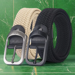 Casual Woven Elastic Lightweight Metal Buckle Belt