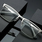 Anti-UV & Blue-Light Flexible Metal Half-Frame Reading Glasses