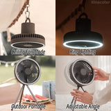 Rechargeable Powerful Desk Fan with Power Bank and LED Lighting