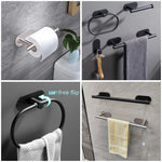 Self-Adhesive (drill-free) Modern-Design Chrome Steel Bathroom Accessories