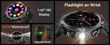 Full-Touch Screen Bluetooth Smartwatch with Health Monitoring & Built-In Flashlight (Android+IOS)