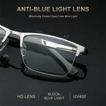 Anti-UV & Blue-Light Flexible Metal Half-Frame Reading Glasses